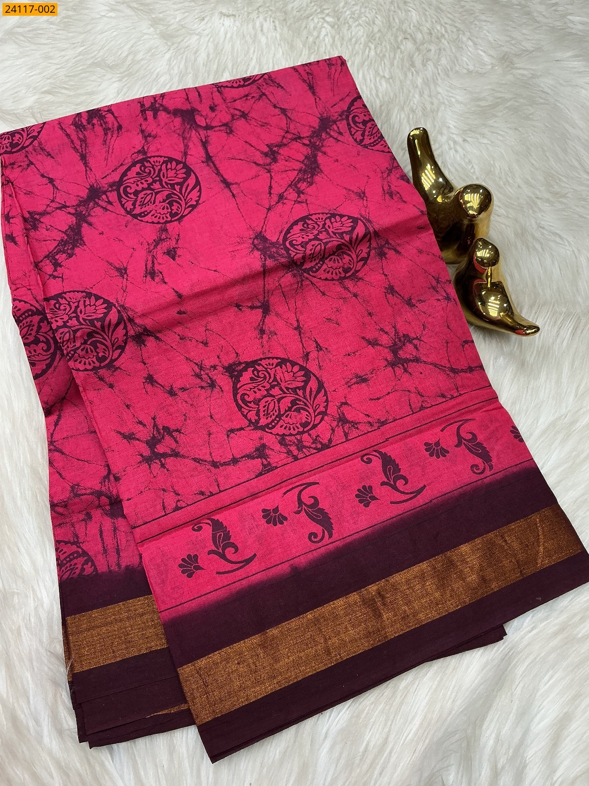 Rose Sungudi Cotton printed saree
