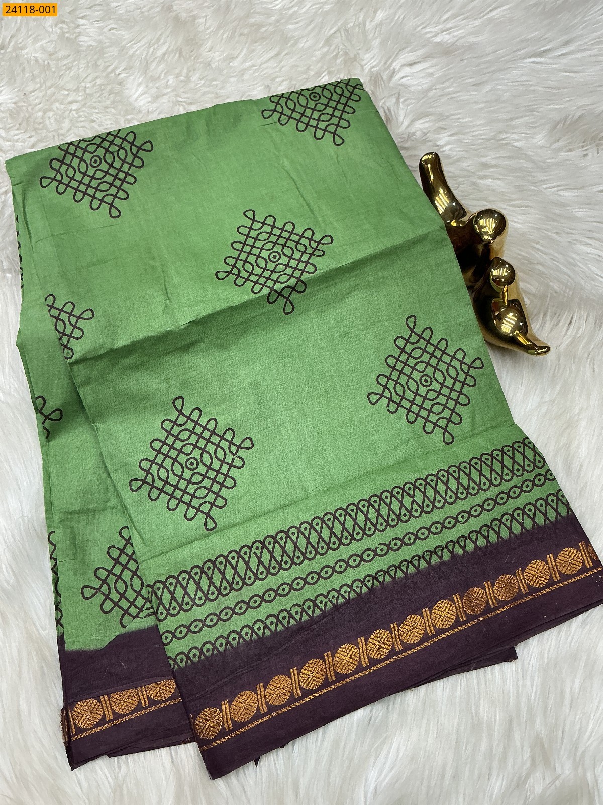Sungudi Cotton Printed Saree