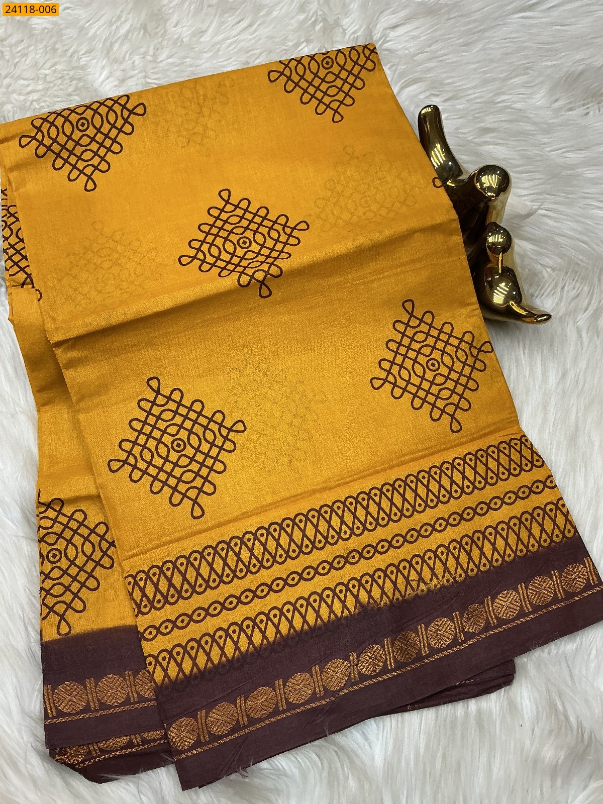 Sungudi Cotton Printed Saree