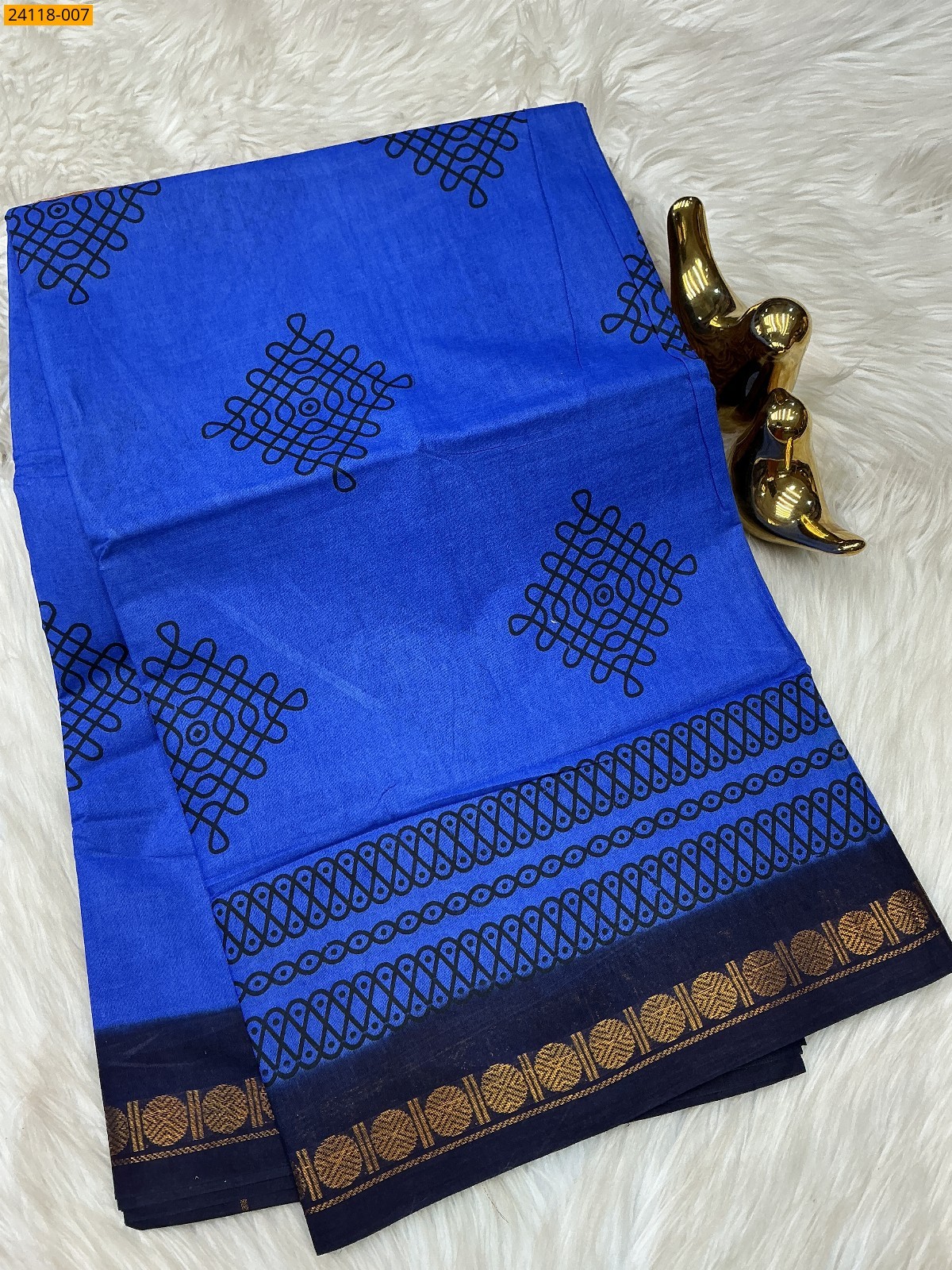Sungudi Cotton Printed Saree