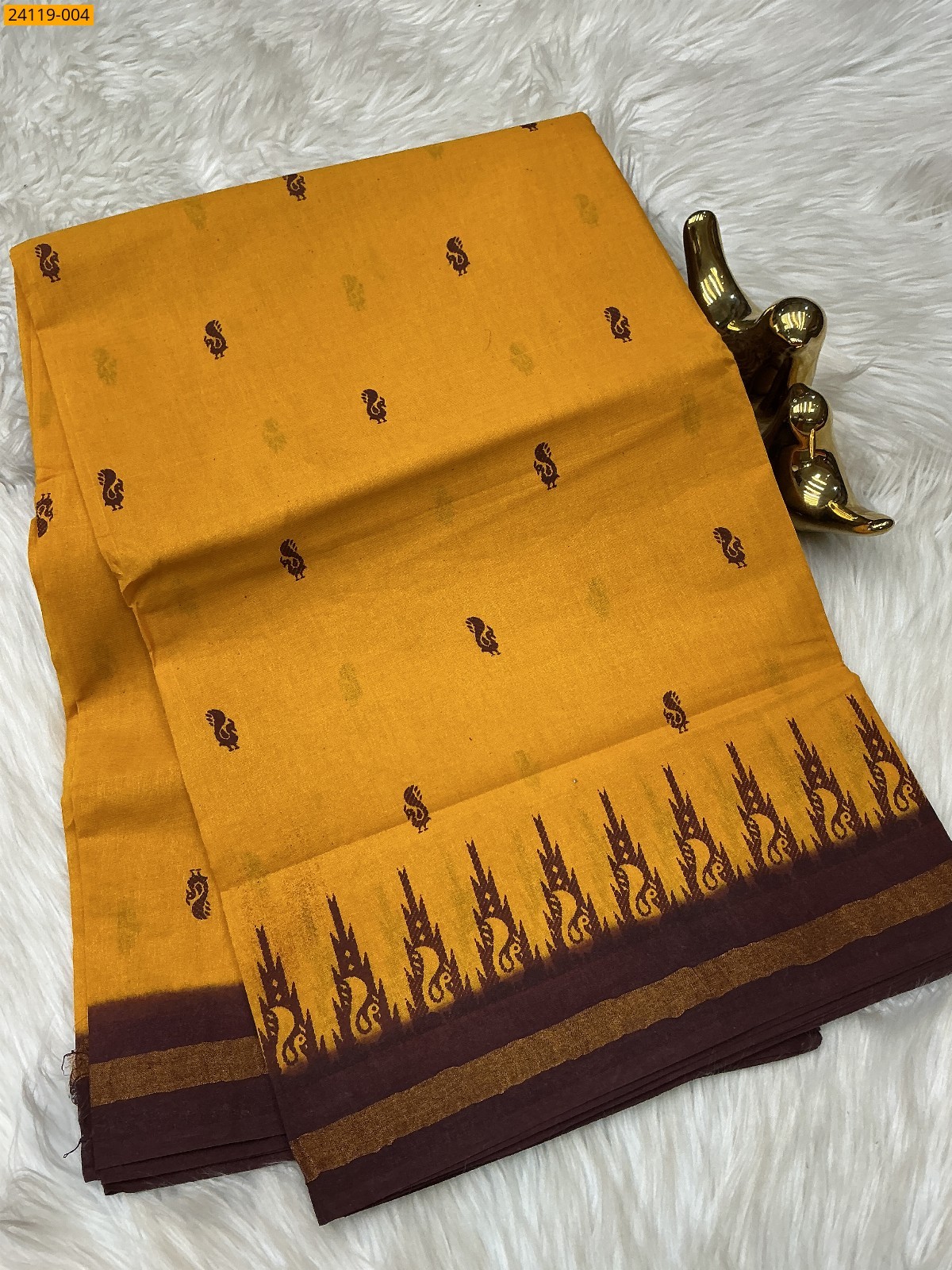 Sungudi Cotton Printed Saree