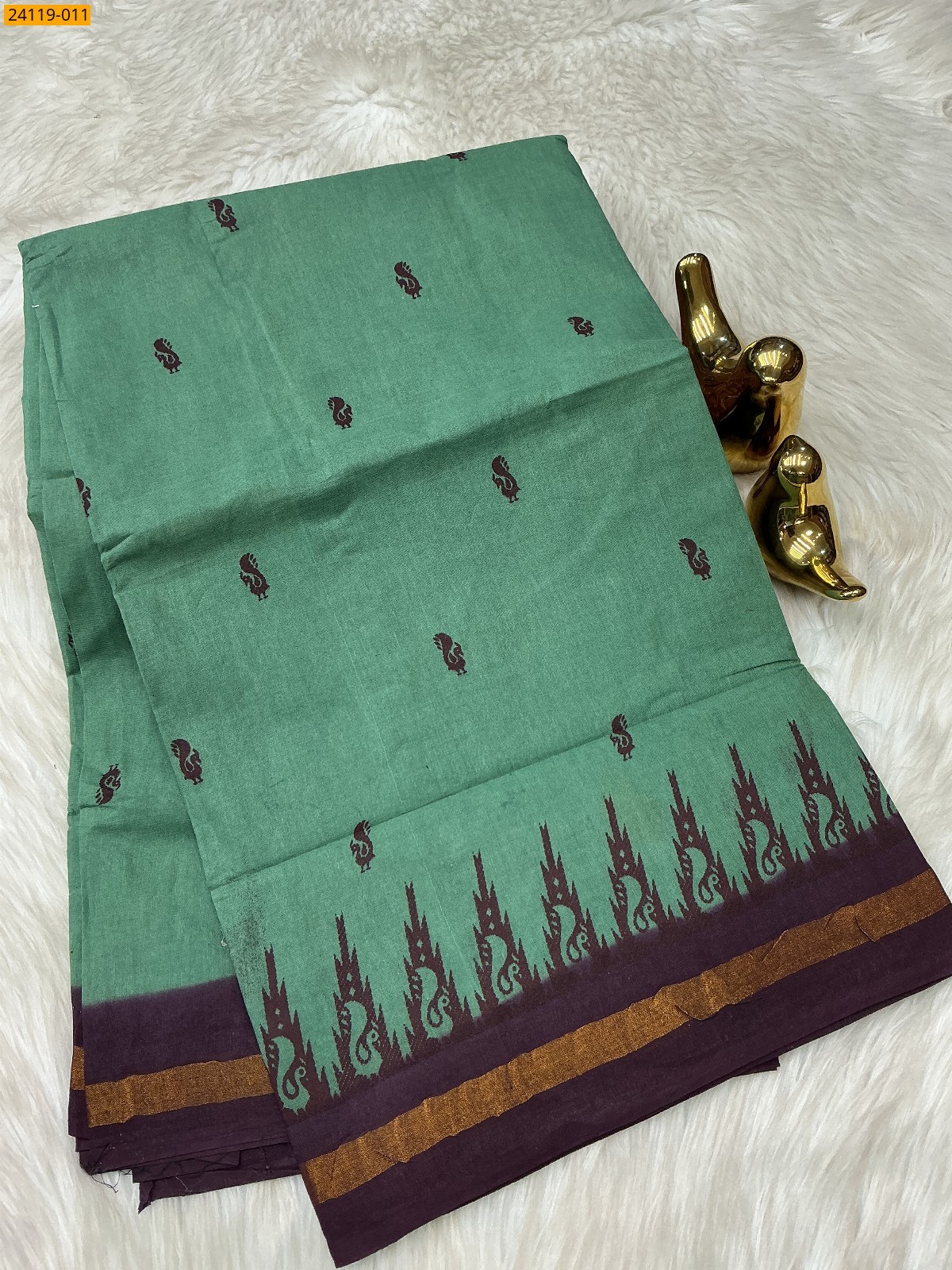 Sungudi Cotton Printed Saree