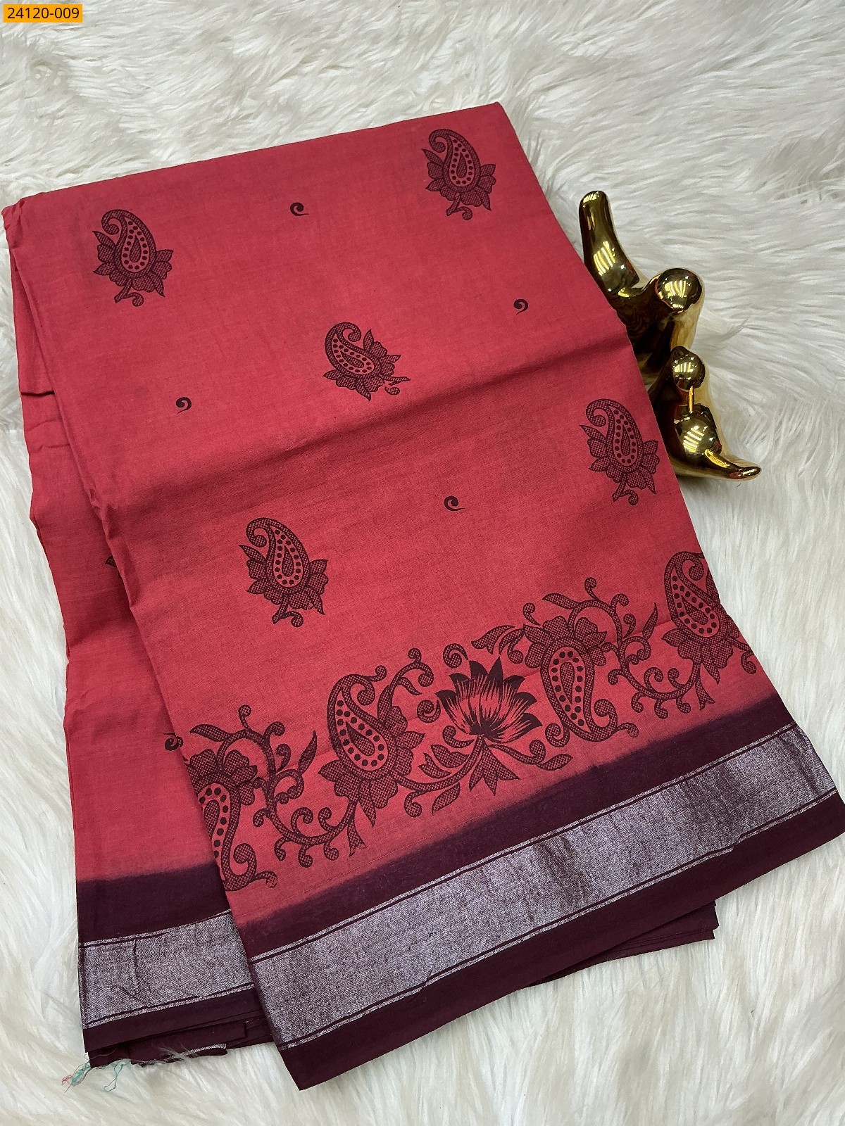 Pink Sungudi cotton printed sarees
