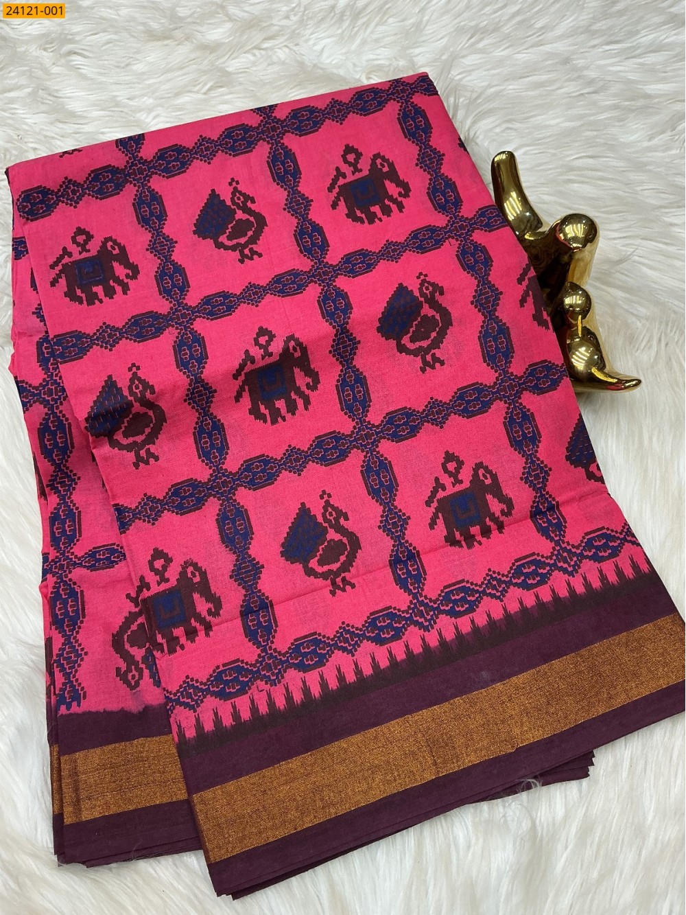 Sungudi Cotton Printed Saree