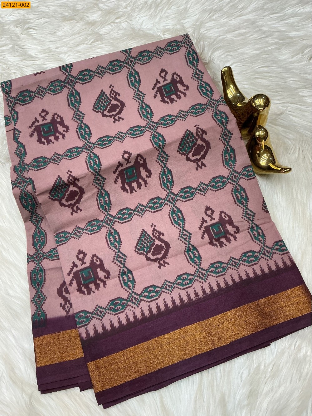 Sungudi Cotton Printed Saree