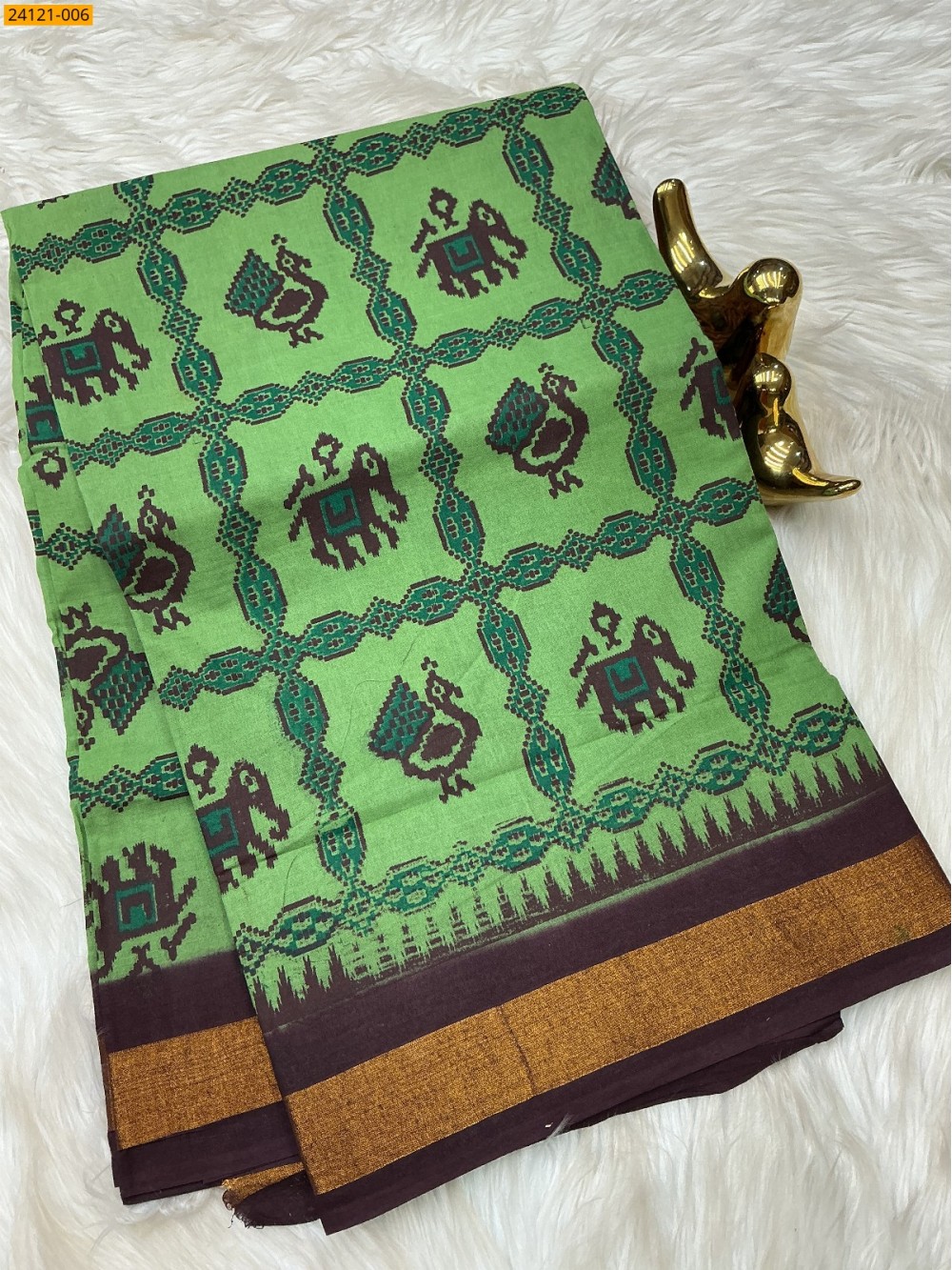 Sungudi Cotton Printed Saree