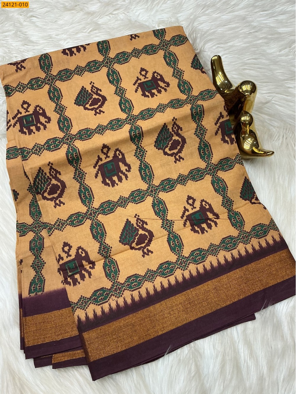 Sungudi Cotton Printed Saree