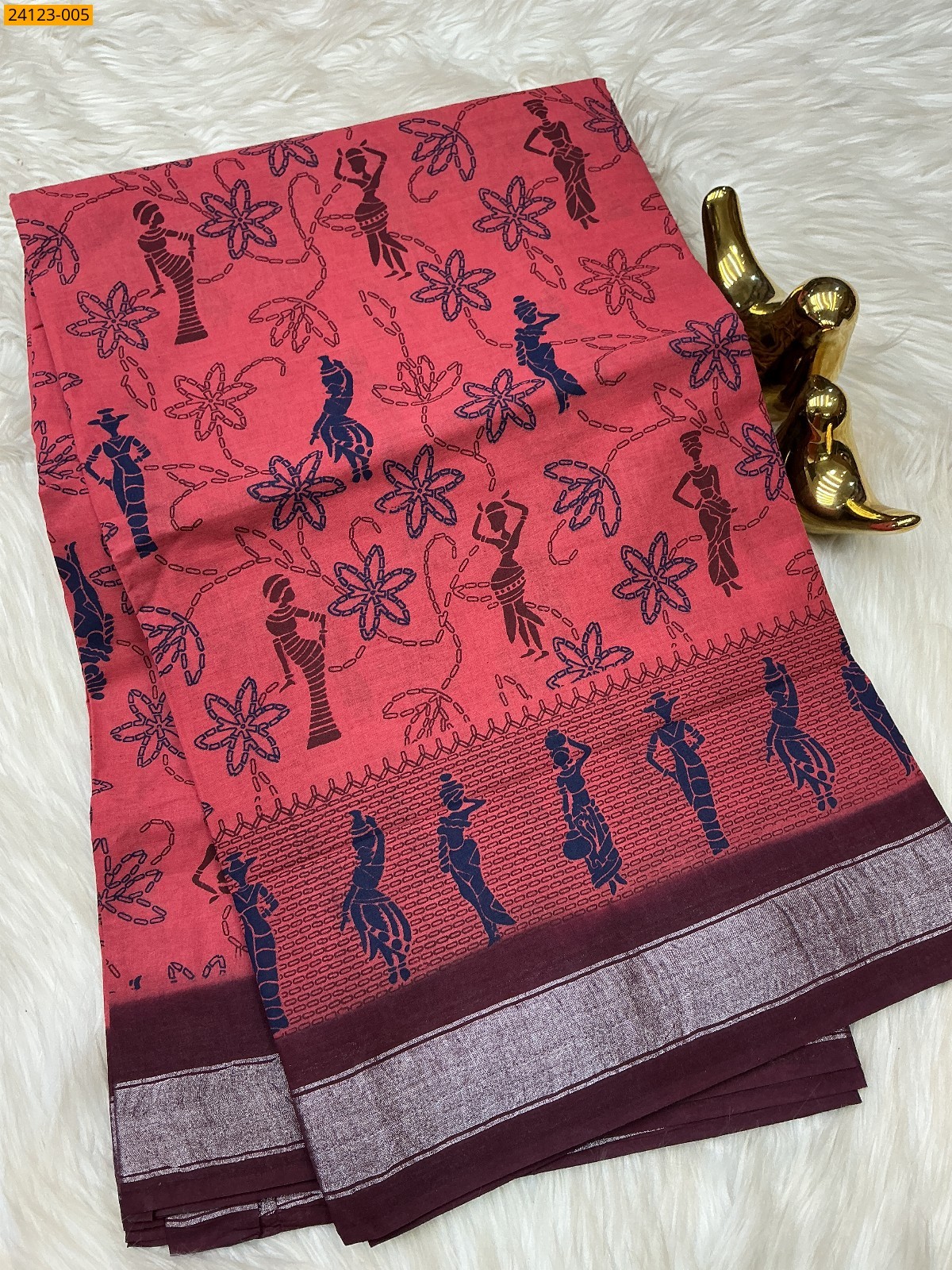 Sungudi cotton printed sarees
