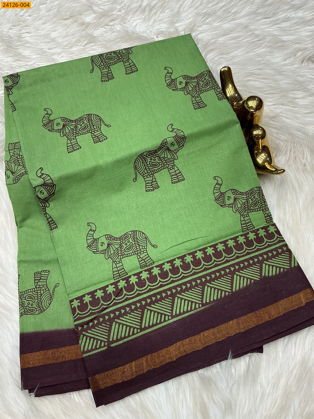 Sungudi cotton printed saree