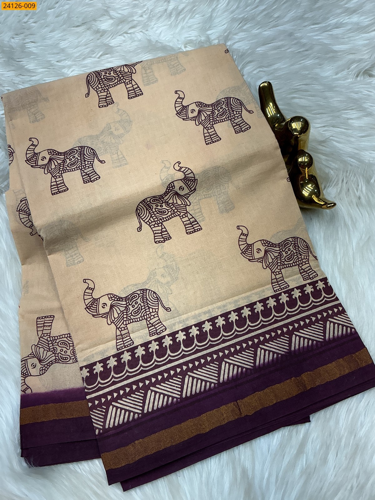 Sungudi cotton printed saree