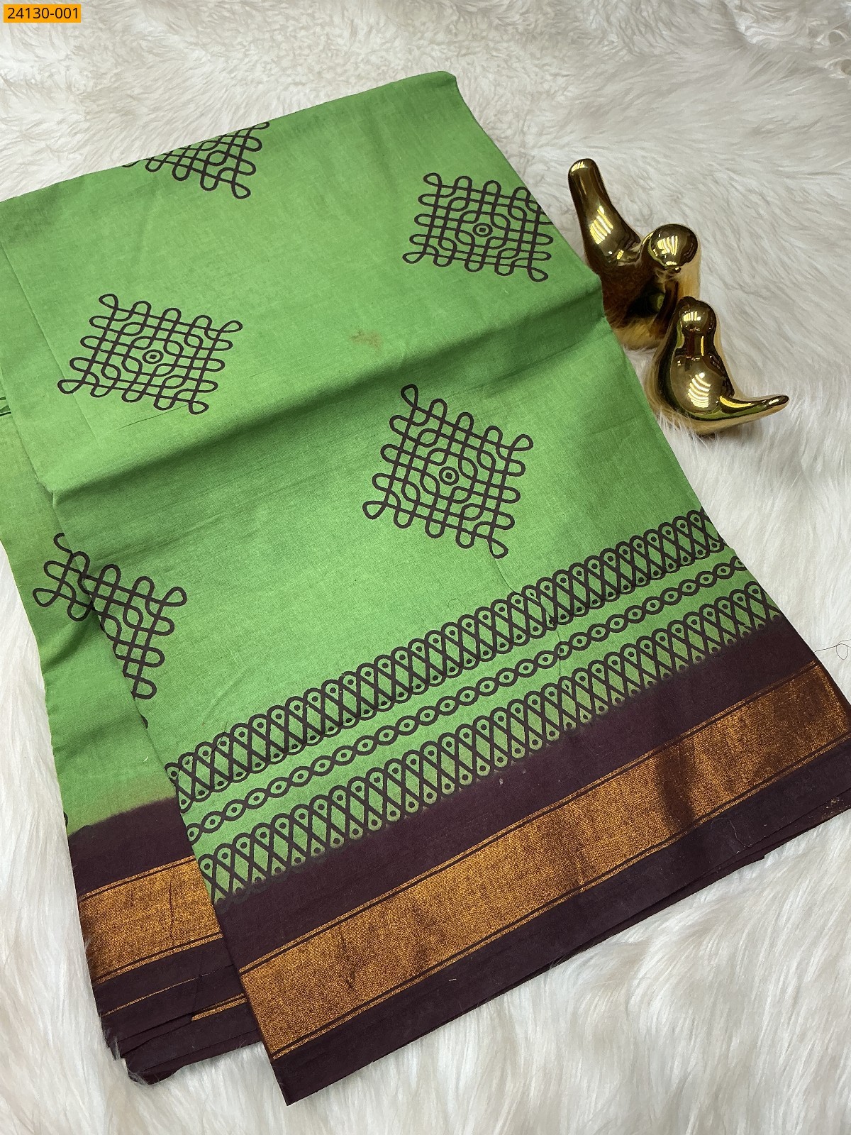 Sungudi cotton printed saree
