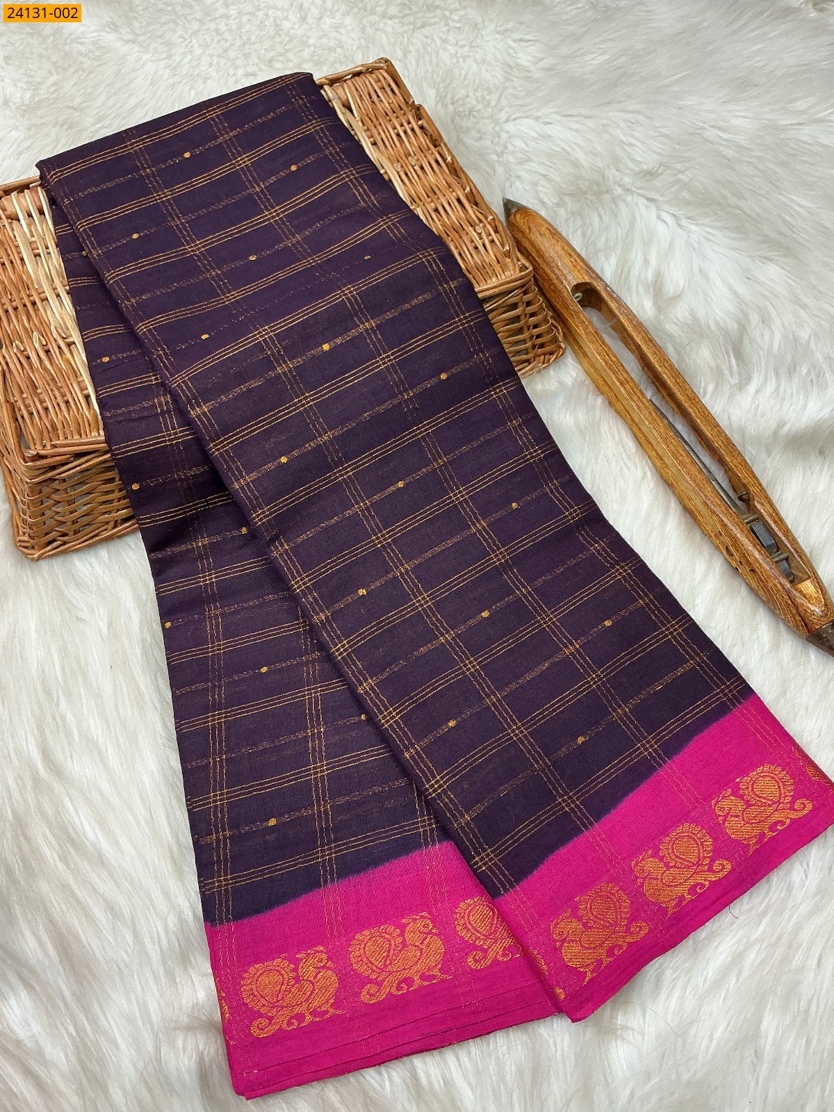 Wine Sungudi Pure Cotton Saree