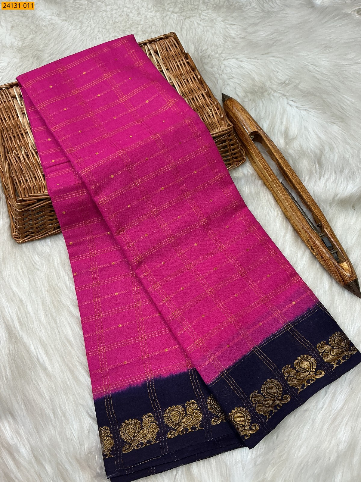 Pink Sungudi Pure Cotton Saree
