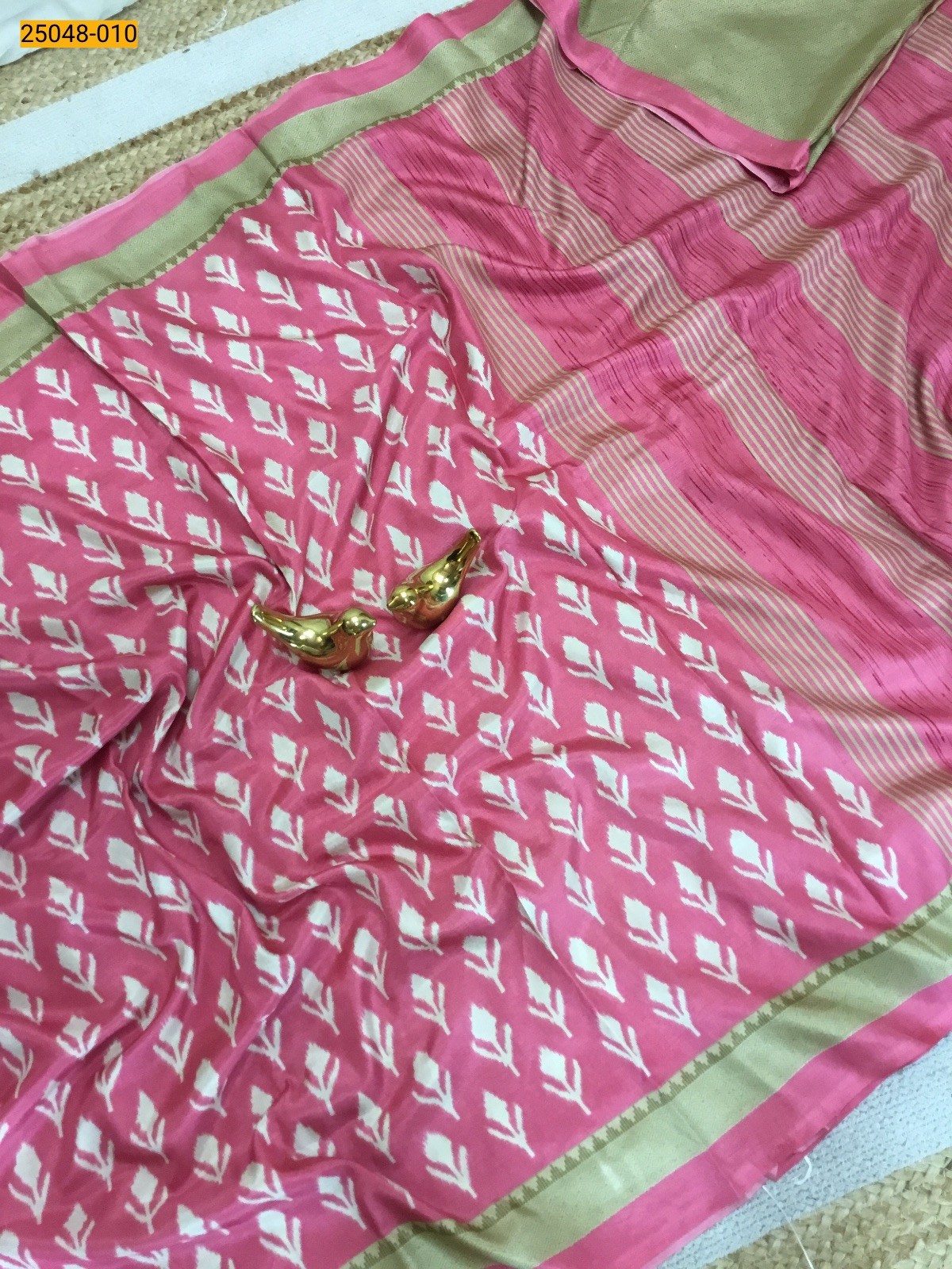 Pink Crape Silk Saree