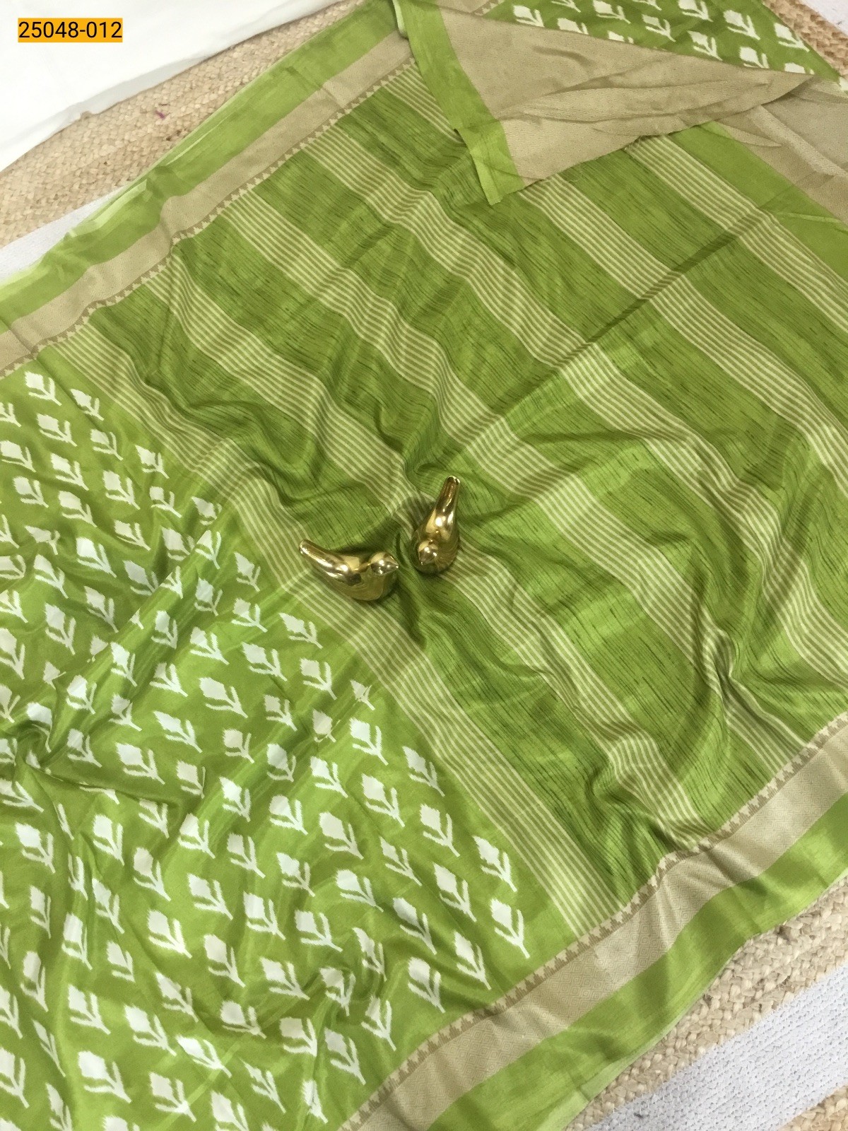 Green Crape Silk Saree