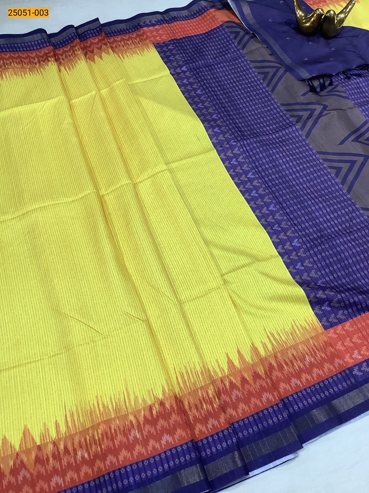 Yellow Vaira Oosi Fancy Silk Saree