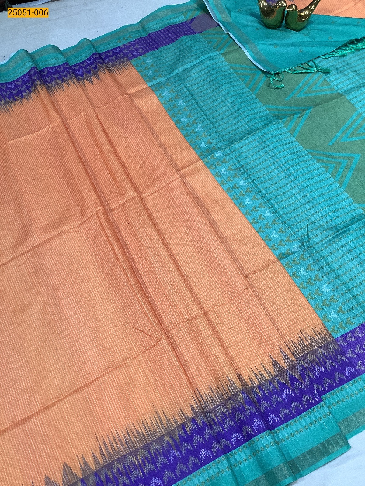 Orange Vaira Oosi Fancy Silk Saree