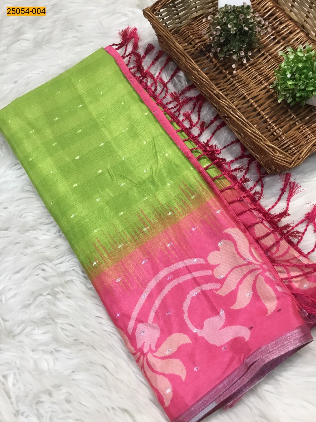 Green Mulberry Fancy Silk Saree