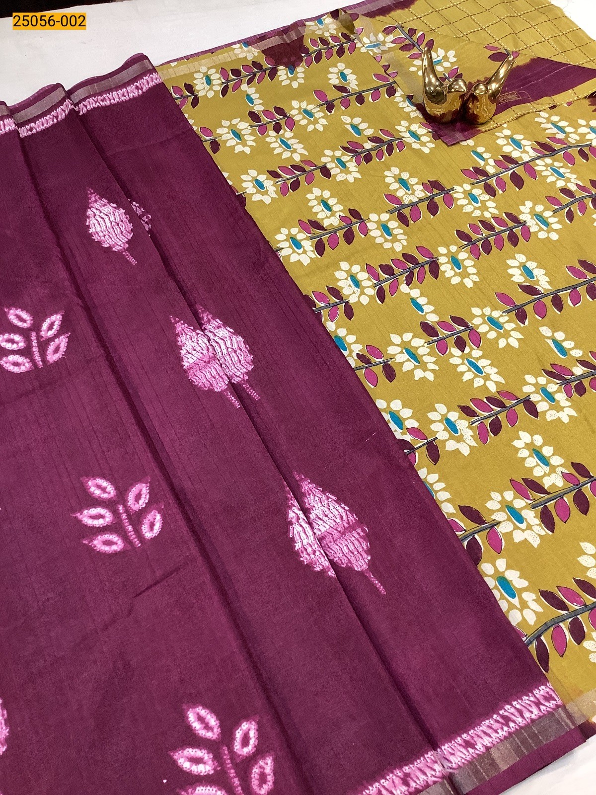 Maroon Soft Linen Silk Saree