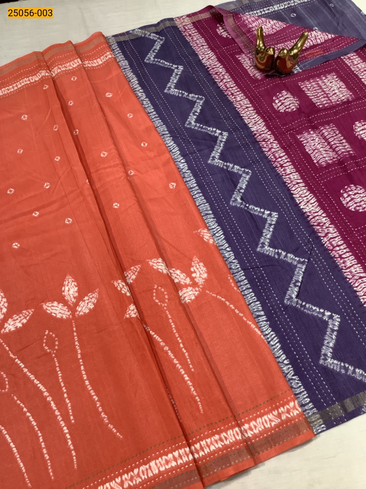 Orange Soft Linen Silk Saree