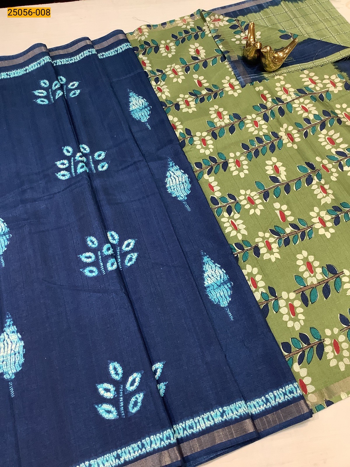 Dark Blue Soft Linen Silk Saree