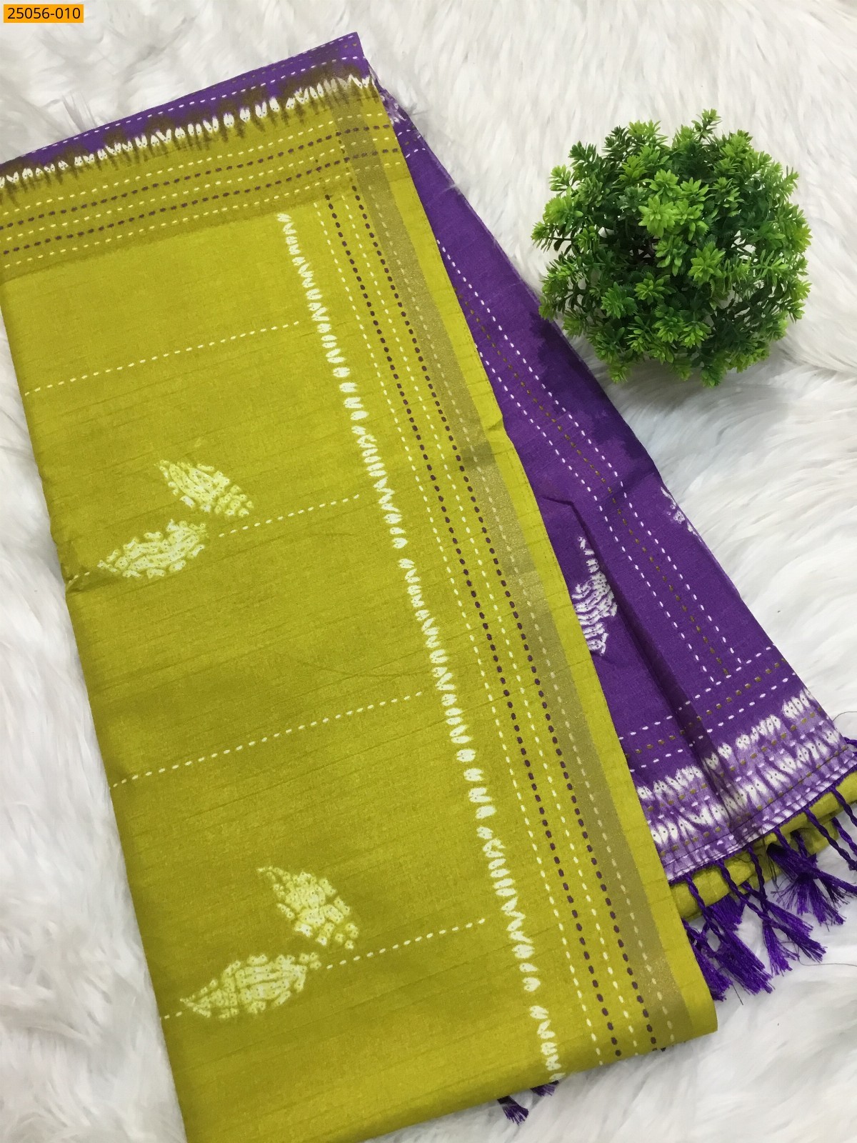 Yellow Soft Linen Silk Saree