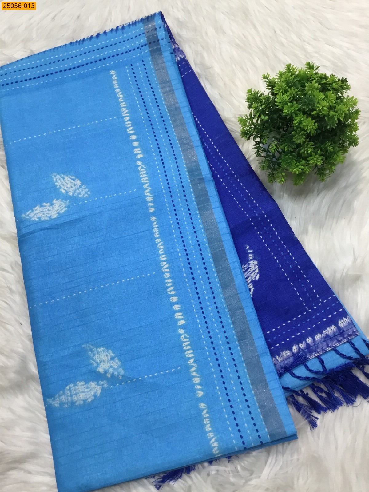 Blue Soft Linen Silk Saree