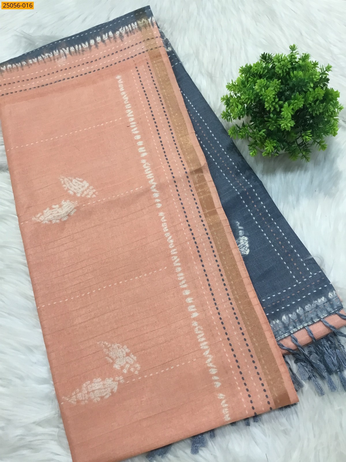 Orange Soft Linen Silk Saree