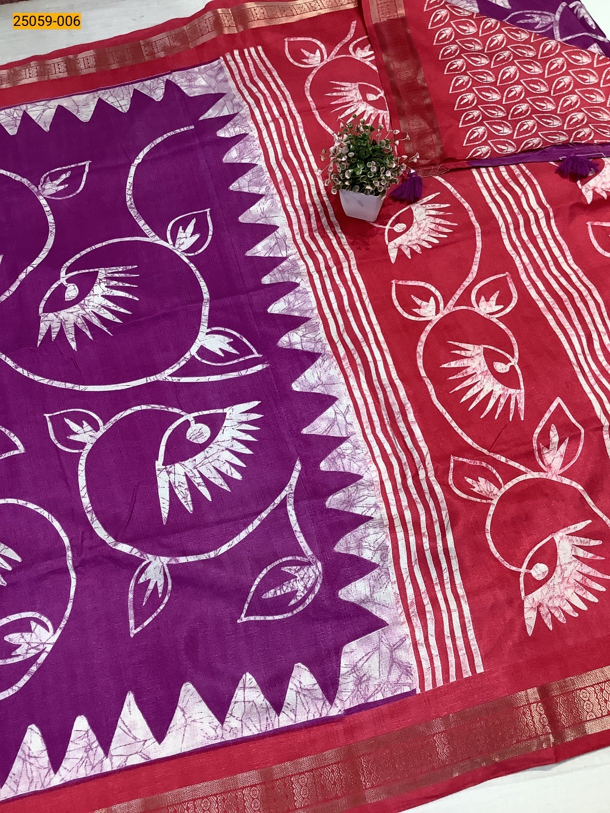 Purple Chanderi Fancy Silk Saree