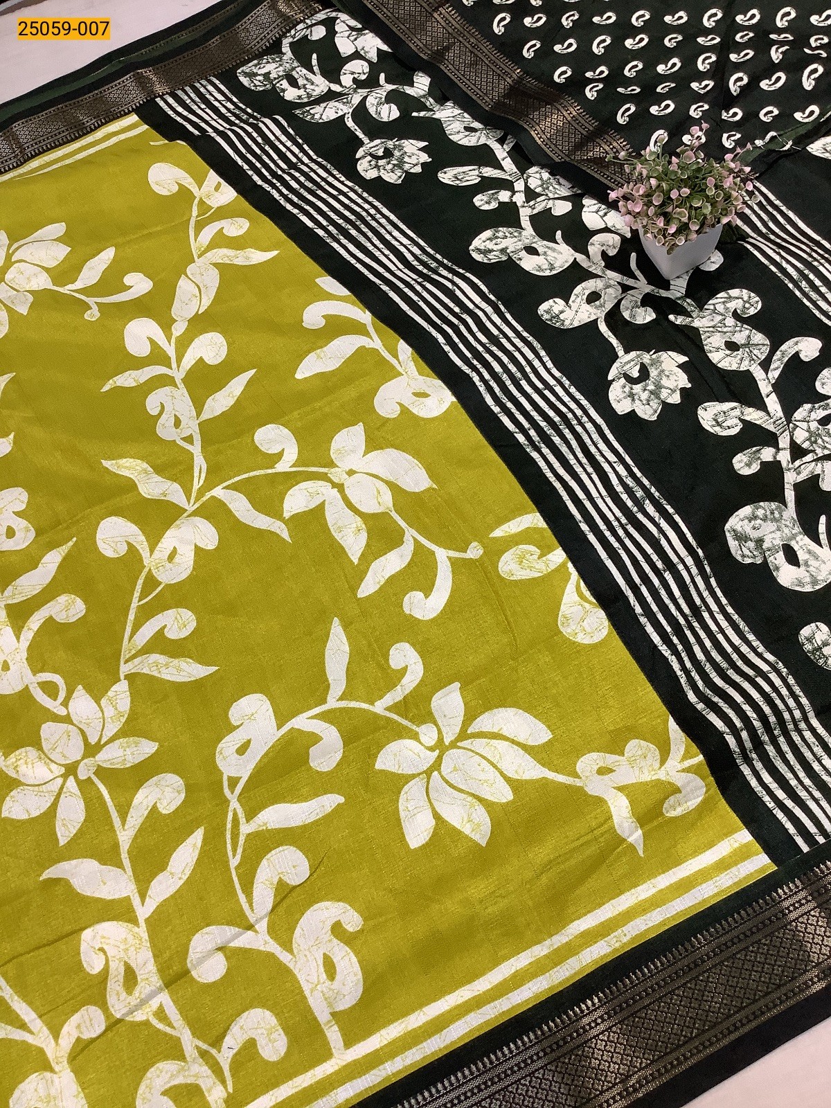 Green Chanderi Fancy Silk Saree