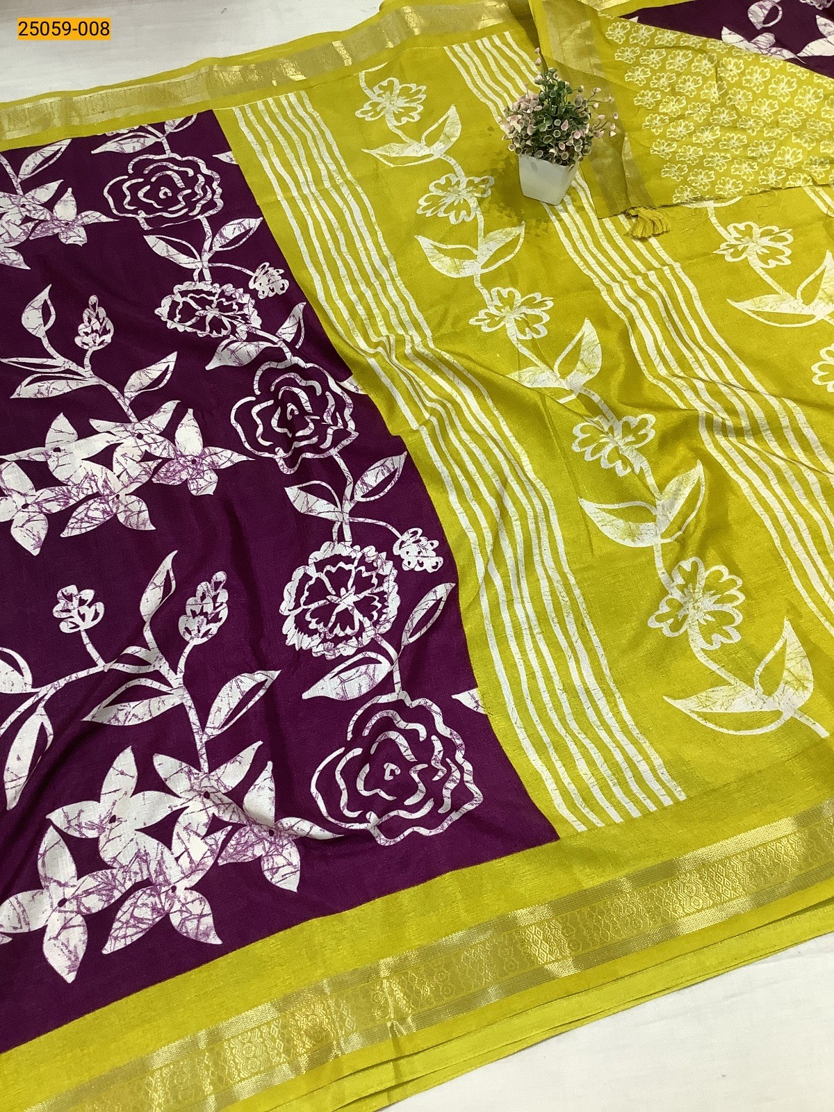 Wine Chanderi Fancy Silk Saree