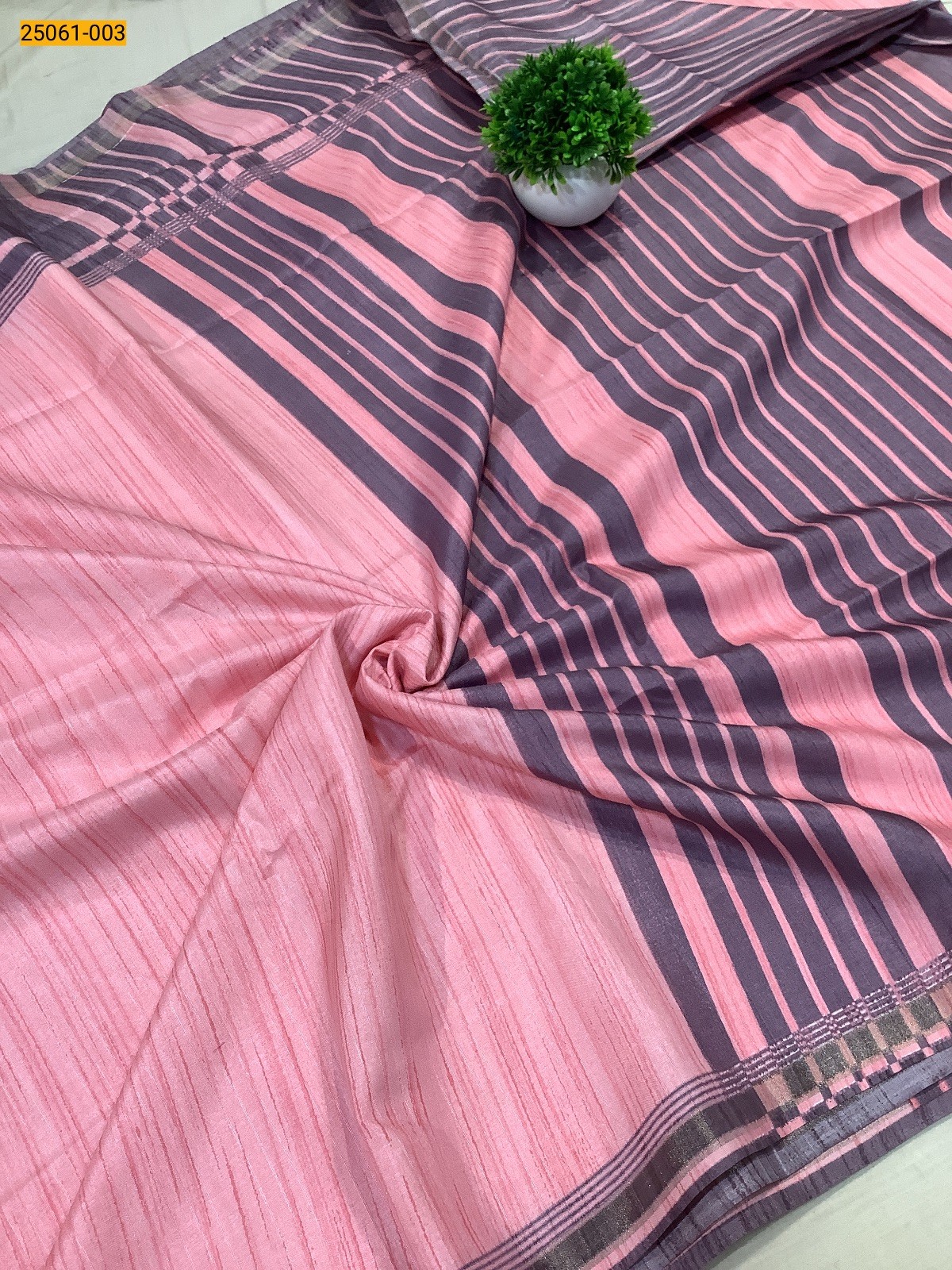 Peach Chanderi Cotton Saree