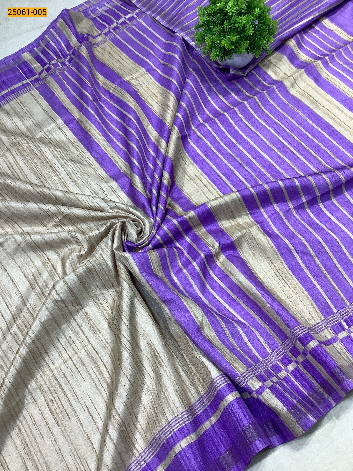 Gray With Violet Chanderi Cotton Saree