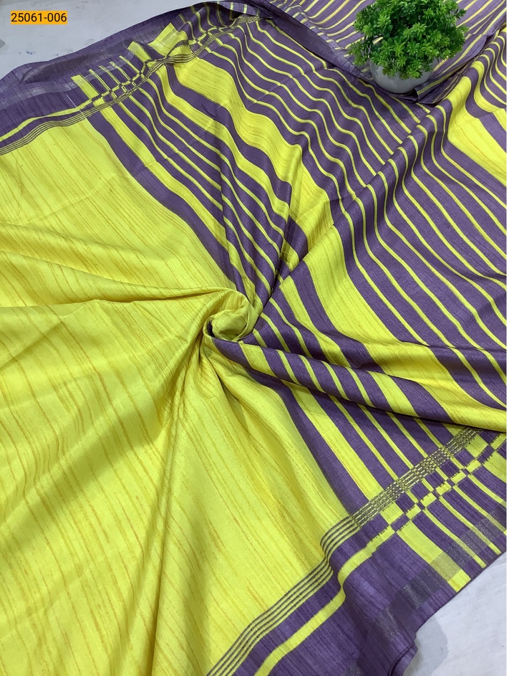 Yellow Chanderi Cotton Saree