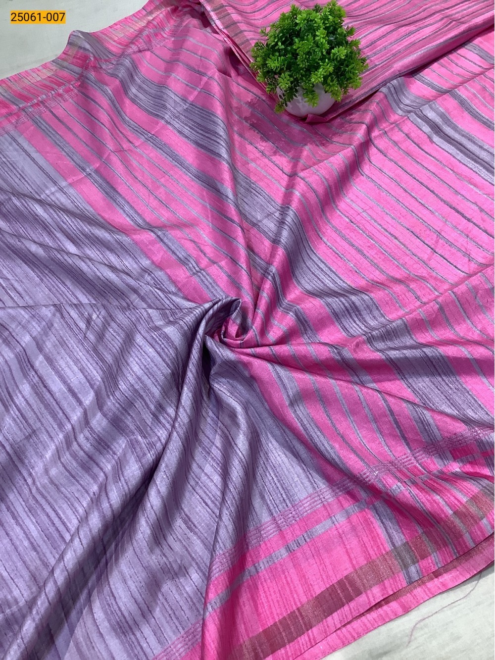 Violet With Pink Chanderi Cotton Saree