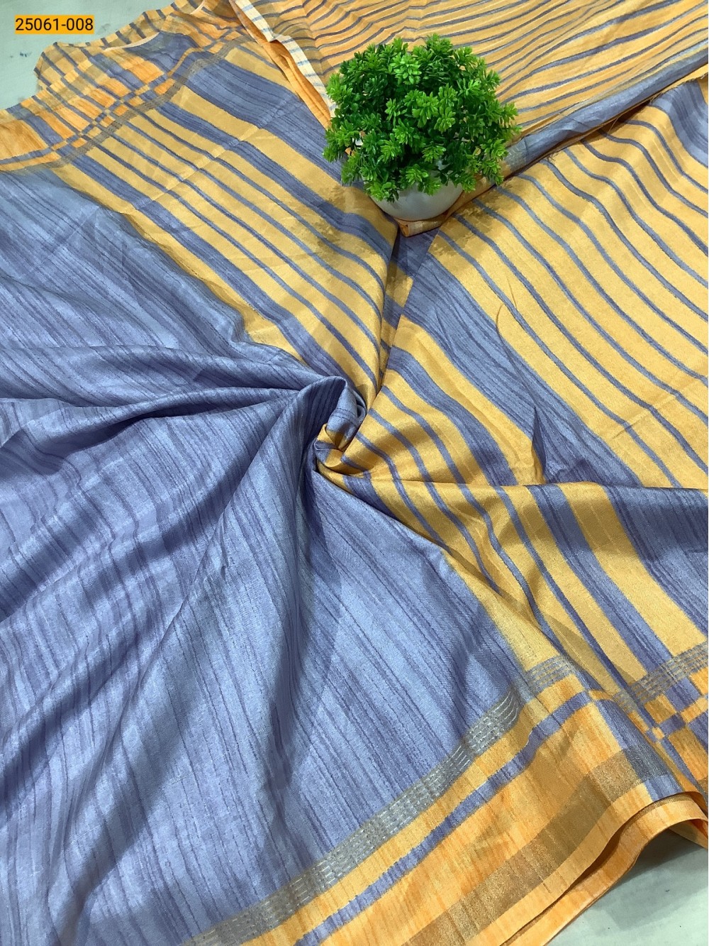 Gray Chanderi Cotton Saree