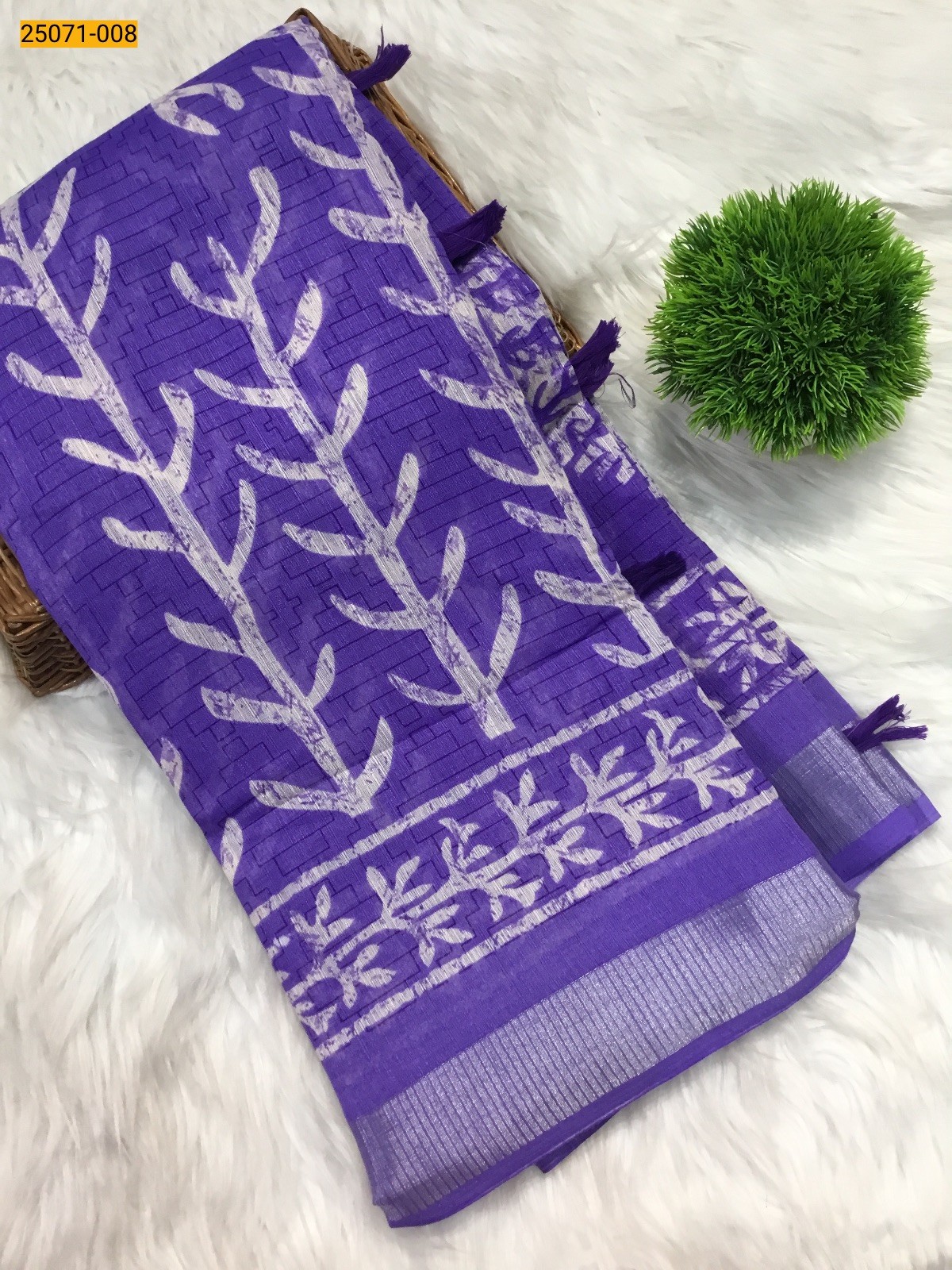 Violet Fancy cotton printed sarees