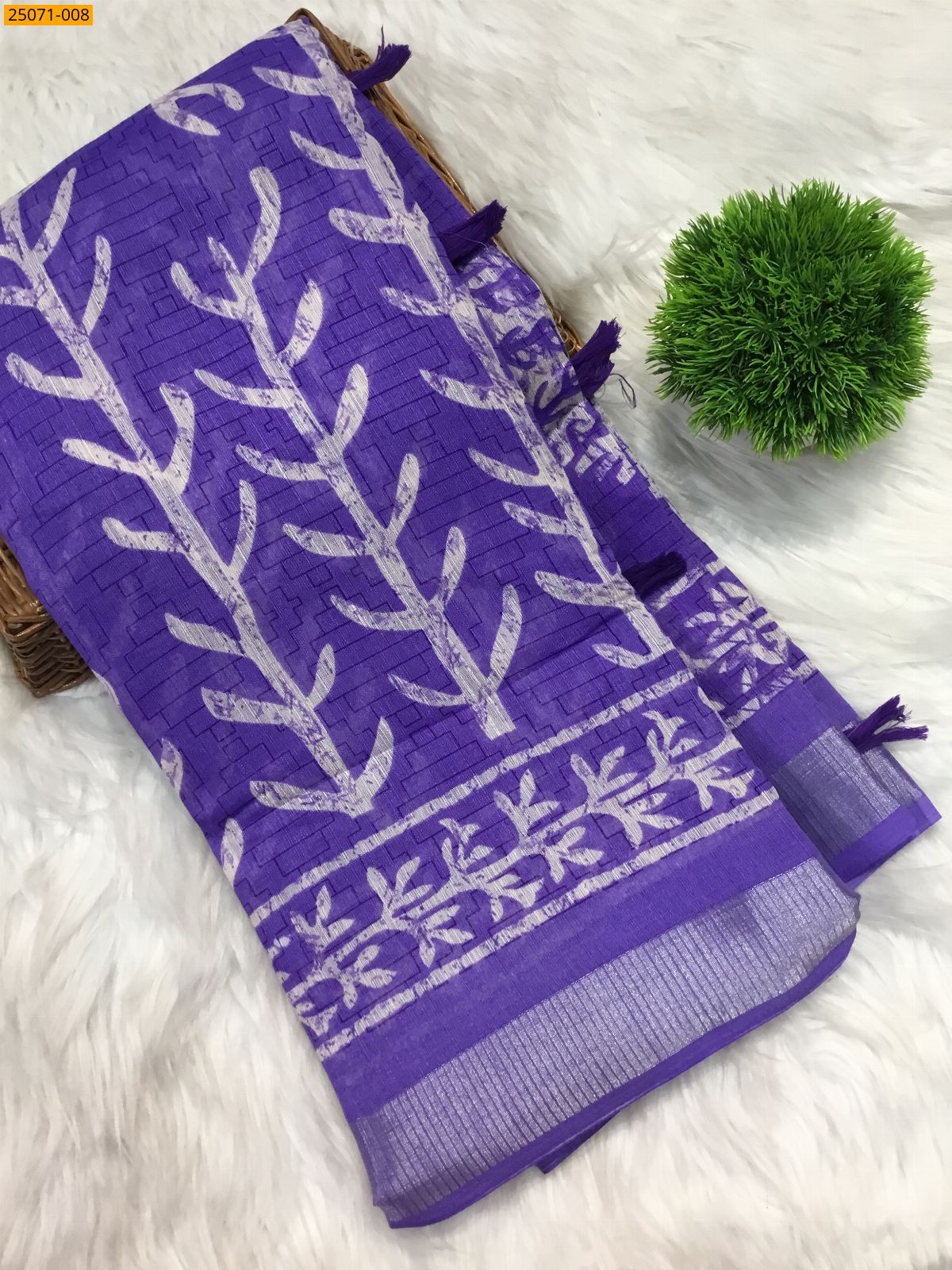 Violet Fancy cotton printed sarees