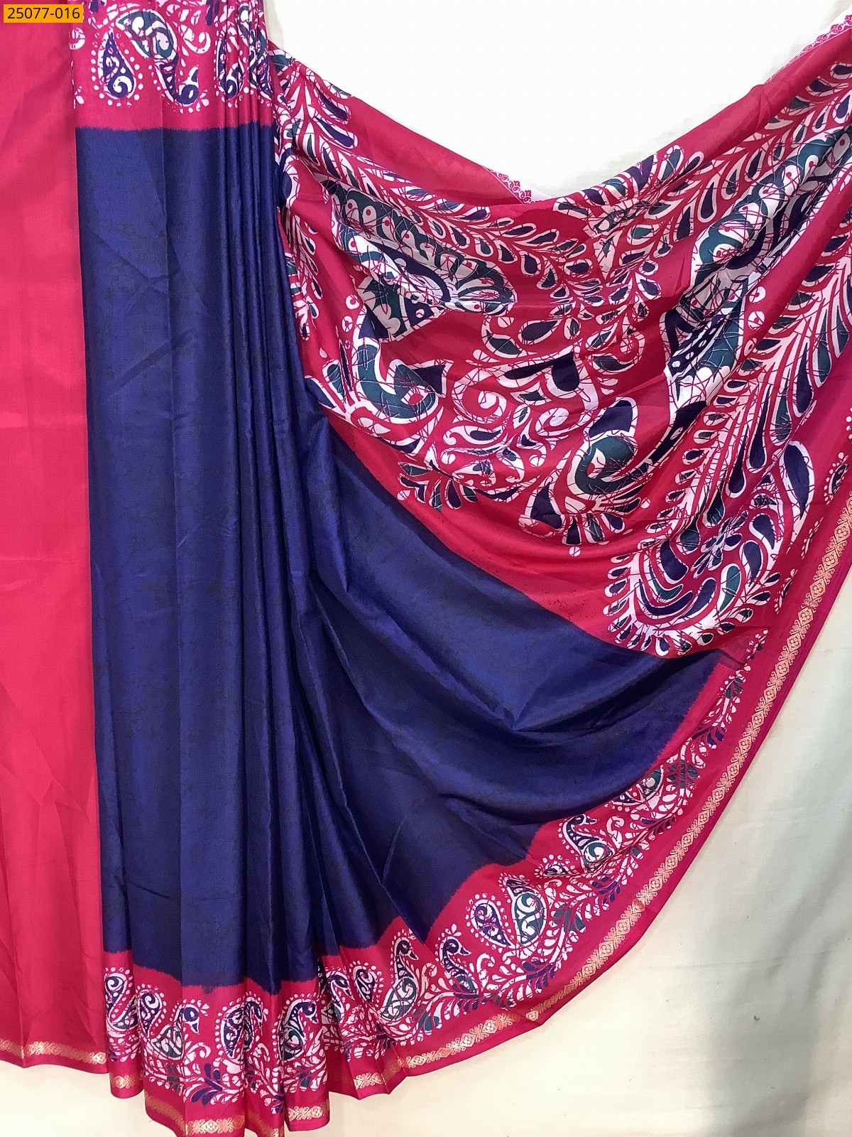 Navy Blue Fancy crepe silk printed sarees