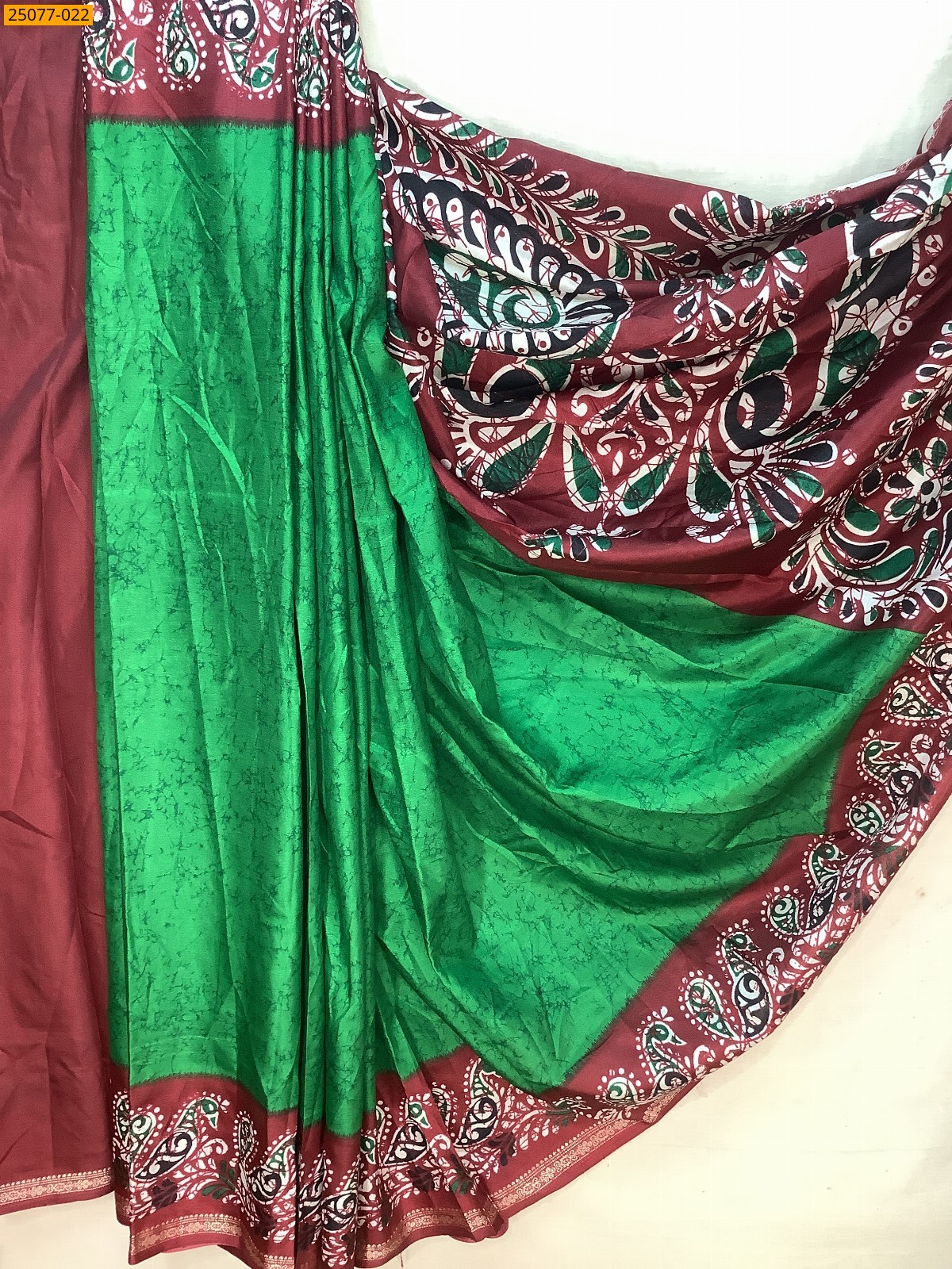 Green Fancy crepe silk printed sarees