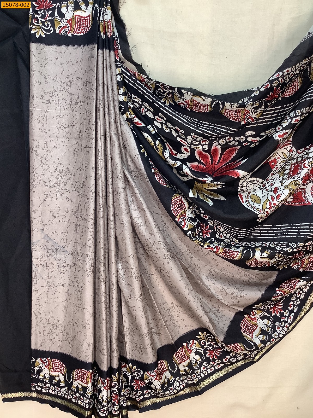 Fancy crepe silk printed sarees