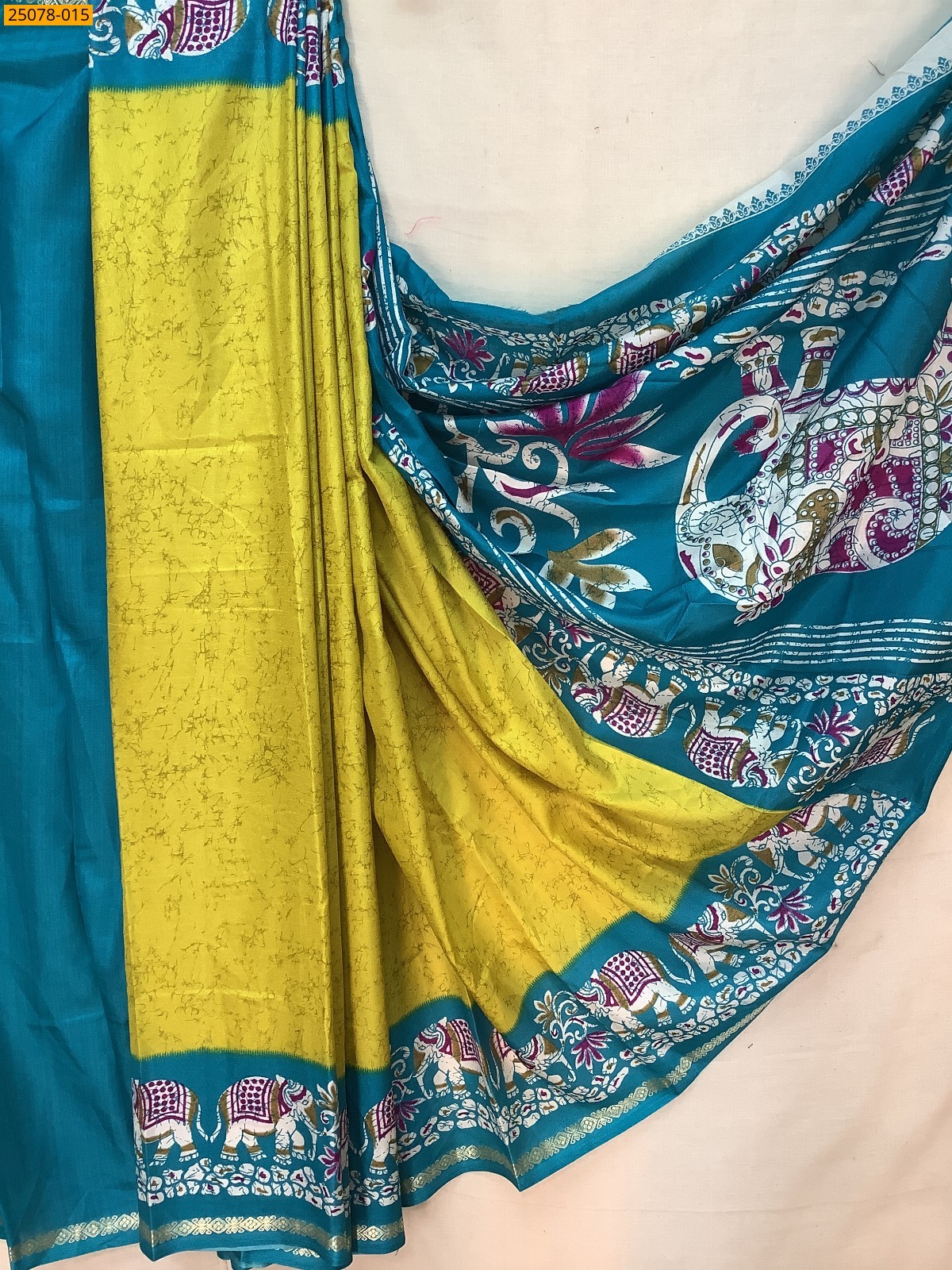 Yellow Fancy crepe silk printed sarees