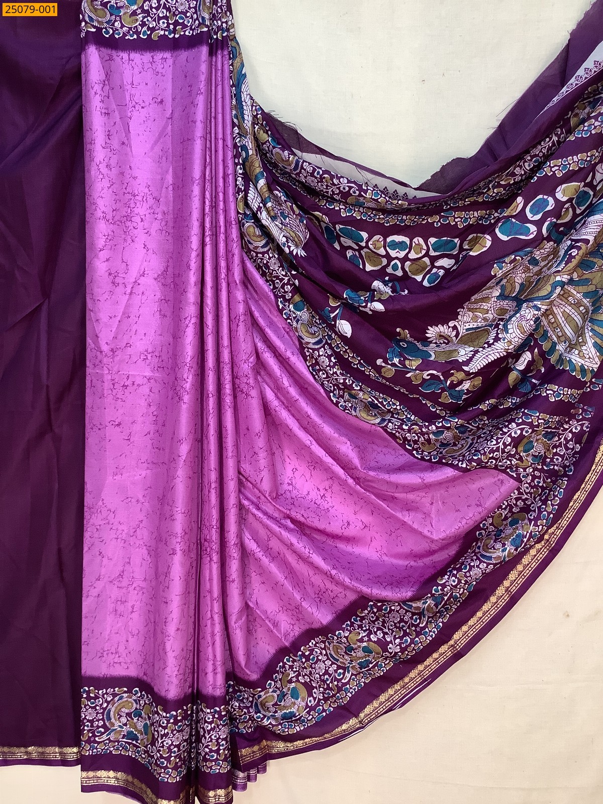 Onion pink Fancy crepe silk printed sarees