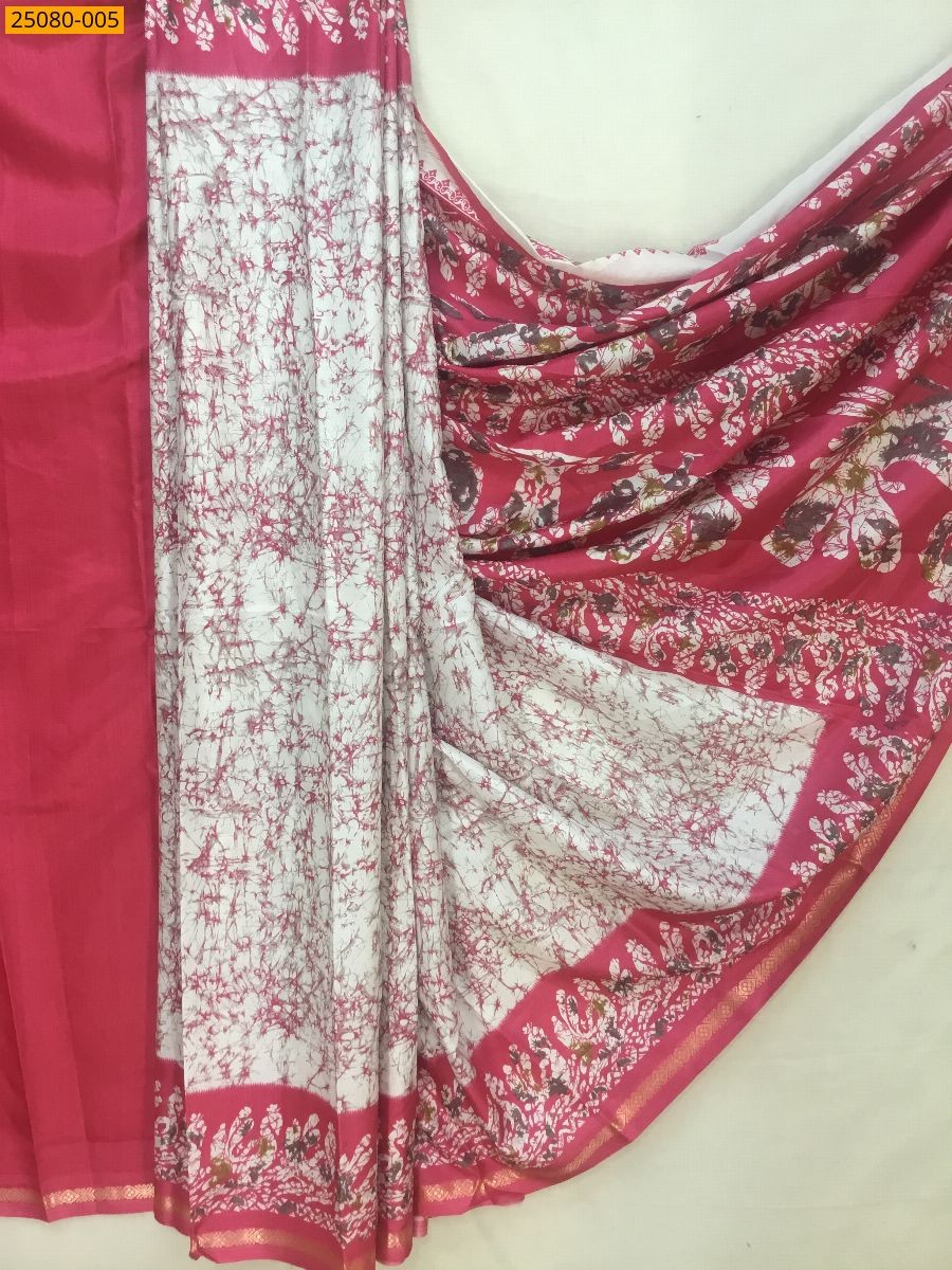 Pink Fancy crepe silk printed sarees