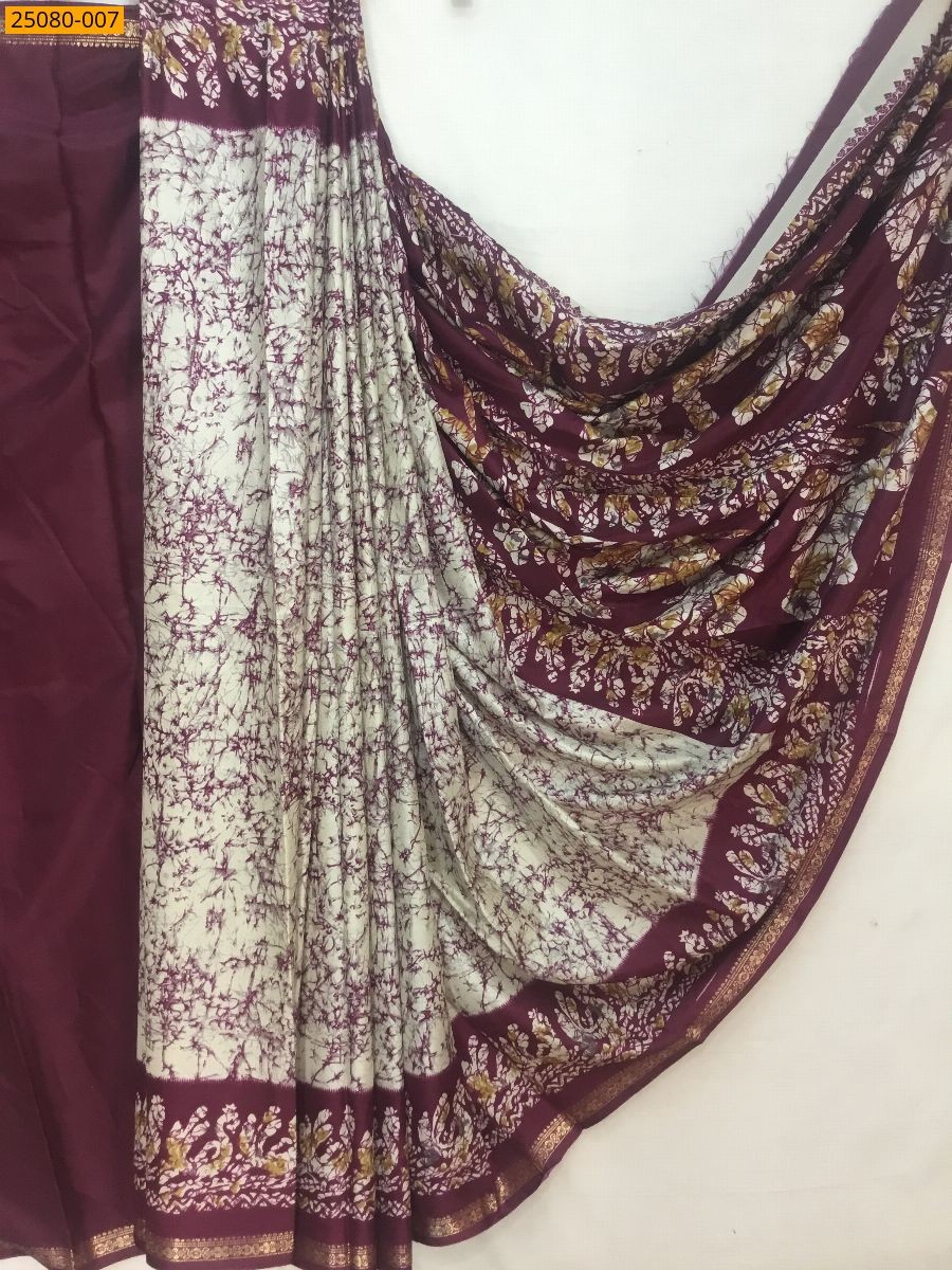 Fancy crepe silk printed sarees