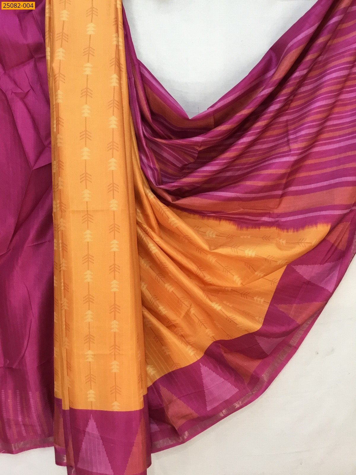 Orange Fancy Chanderi silk sarees