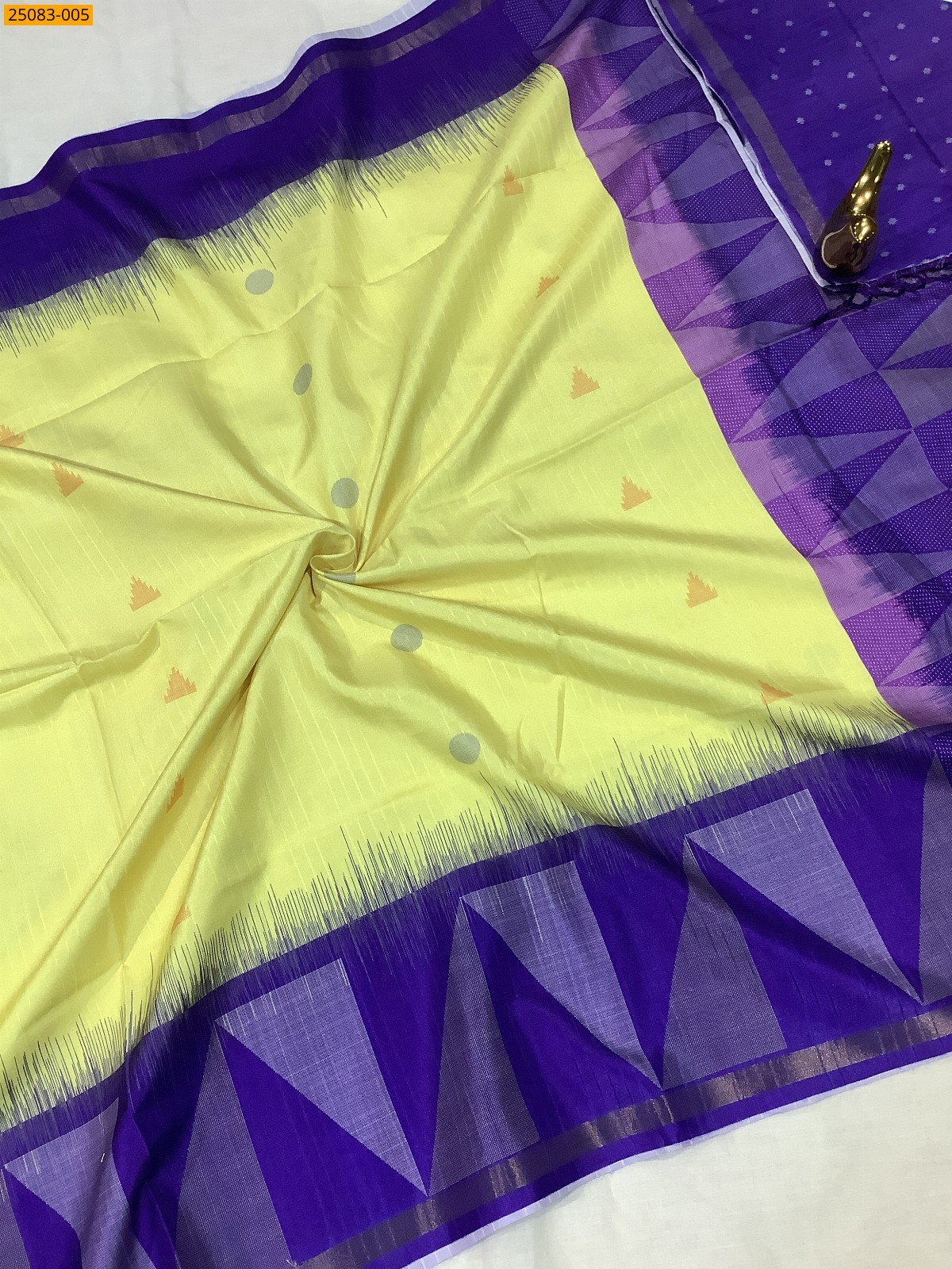 Lime Yellow Fancy Chanderi Silk sarees