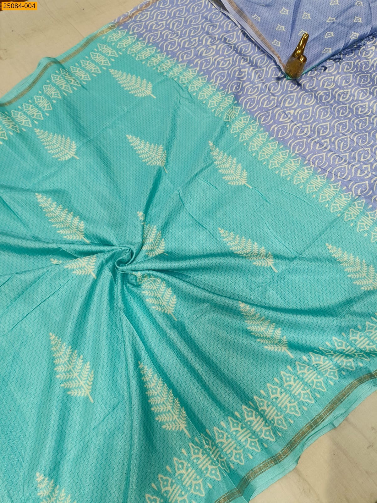 Blue With Lavendar Fancy soft linen silk sarees