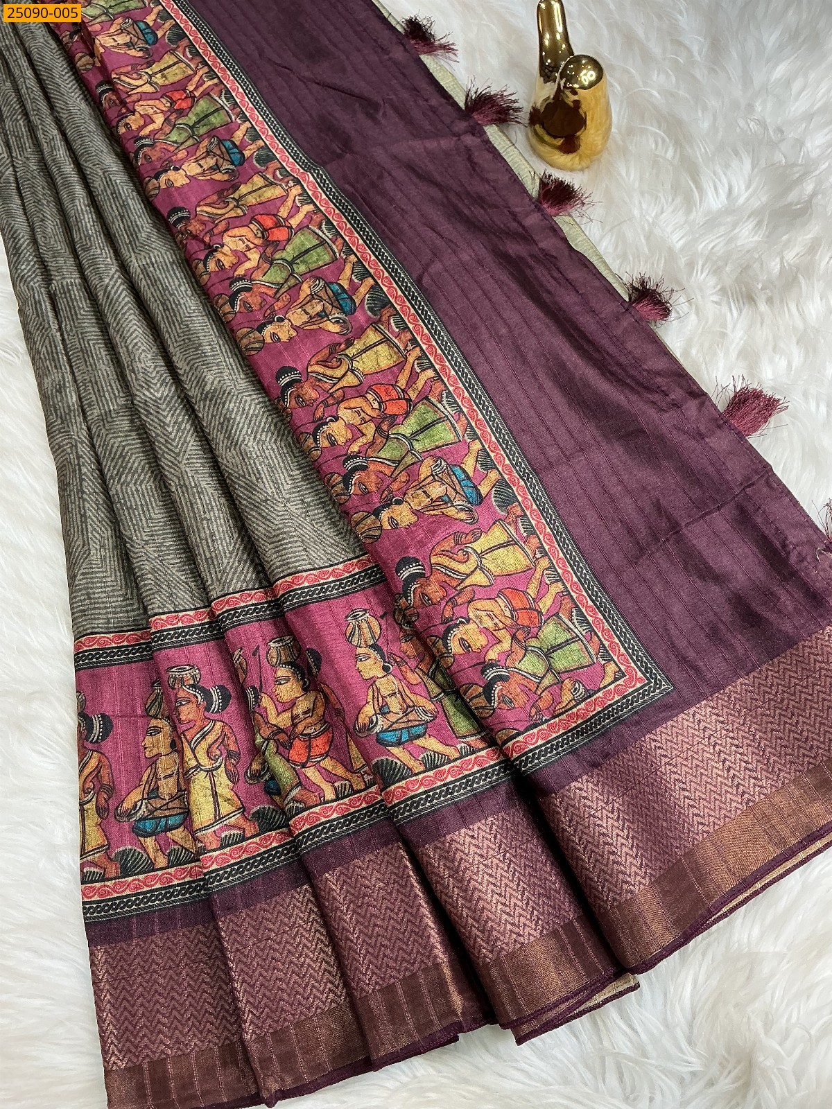 Multi Color Fancy Semi Tussar Silk Saree
