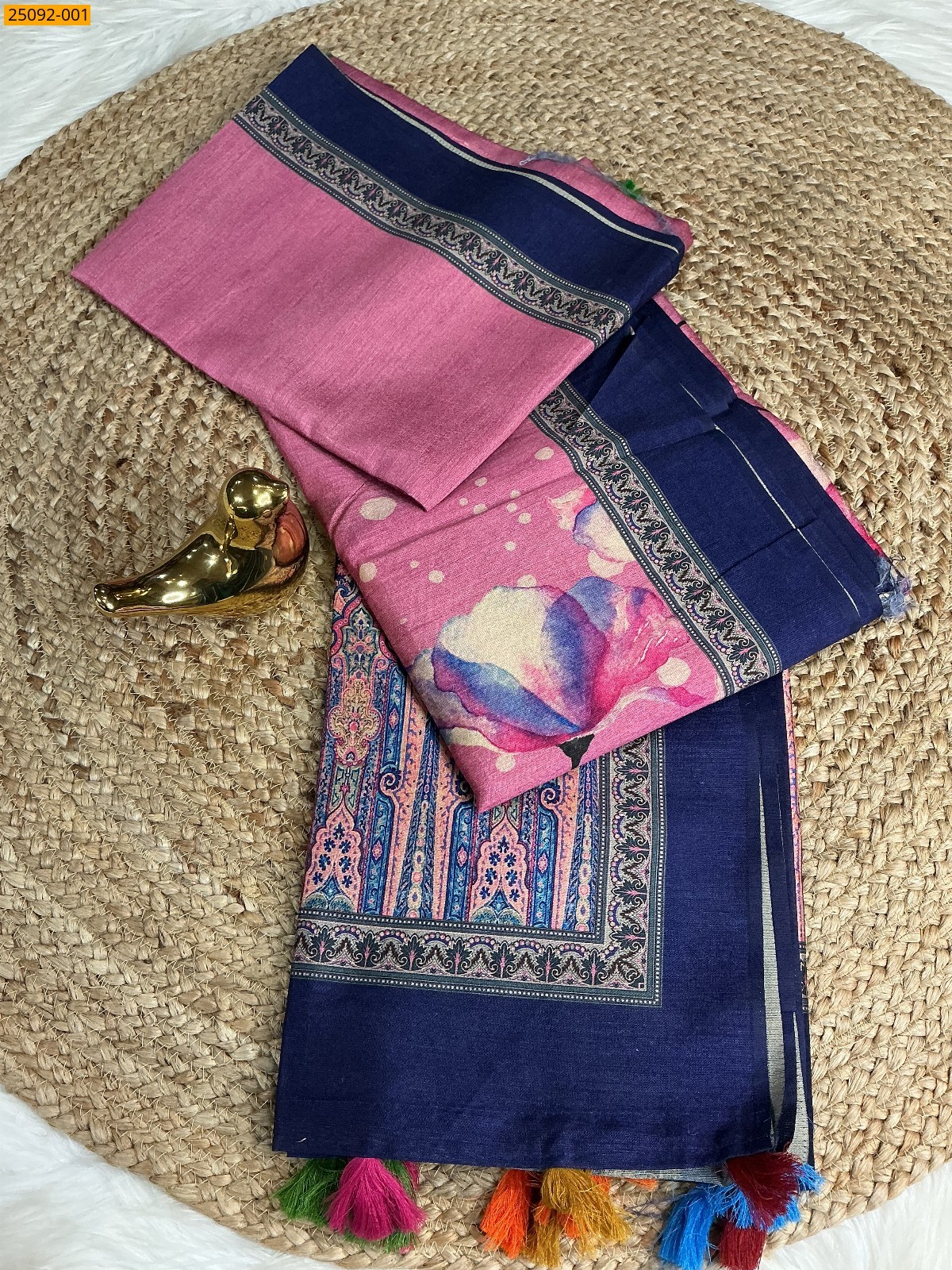 Pink Fancy Tussar Sik Saree